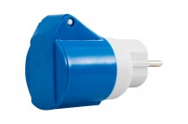 Adaptor for industrial purposes plug 230V Uni-schuko,  socket 16A 3p