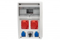 Distribution box ULISSE 12M - sockets 2x16A 5p, 2x230V, switch panel 0-1(32A)
