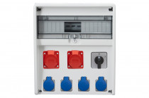 Distribution box ULISSE 17M - sockets 2x32A 5p, 4x230V, switch 0-1