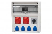 Distribution box ULISSE 17M - sockets 2x32A 5p, 4x230V, switch panel left-right (32A)