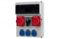 Distribution box FEMO 13M - sockets 2x32A 5p, 3x230V, switch panel 0-1 (32A) 