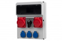 Distribution box FEMO 13M - sockets 2x32A 5p, 3x230V, switch panel left-right (32A) 
