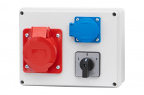 Distribution box R-190 - sockets 16A 5p, 230V, switch panel left-right (16A)
