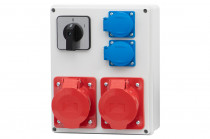 Distribution box R-240 - sockets 16A 5p, 32A 5p, 2x230V, switch panel 0-1(32A)