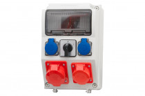 Distribution box CAJA 9M - sockets 16A 5p, 32A 5p, 2x230V, switch panel 0-1(32A)