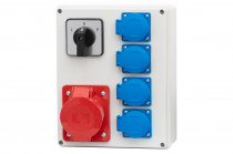 Distribution box R-240 - sockets 16A 5p, 4x230V, switch left-right