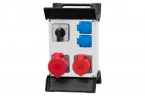 Distribution box R-240 - sockets 2x32A 5p, 2x230V, switch panel left-right (32A) with plastic frame