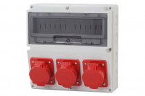 Distribution box LAGO 14M - sockets  3x16A 5P