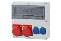 Distribution box LAGO 14M - sockets  2x16A 5p, 2x230V