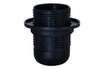 Thermoplastic lampholder with ring E27-1, 4A, 250V black