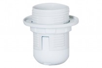 Thermoplastic lampholder with ring E27-1 - white 4A, 250V