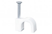 Round cable clamp with nail - 7mm