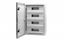 Plastic panel 400x600x200 mm 64 modules, 4 rows  grey door IP65