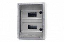 Plastic panel 250x350x150 mm 18 modules, 2 rows transparent door  IP65