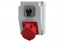 Distribution box RS-KOMBI - sockets 16A 5p, switch panel left-right (16A)