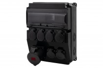 Distribution box CAJA 12M SCENIC - panel mounted sockets 16A 5p, 6x230V