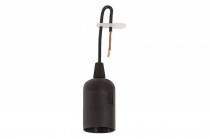 Thermoplastic lampholder with cable E27-6 - black 4A, 250V