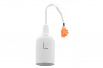 Thermoplastic lampholder with cable and terminal E27-6 - white 4A, 250V