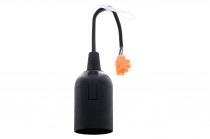 Thermoplastic lampholder with cable and terminal E27-6 - black 4A, 250V