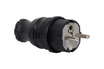 Rubber plug 16A 230V IP44 black