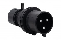 Straight Plug 32A 3p 200V-250V IP44 - black