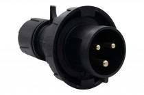 Straight Plug 16A 3p 200V-250V IP67 - black