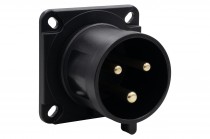 Panel Mounted Plug 32A 3p 200V-250V IP44 - black