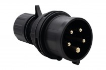 Straight Plug  16A 5p 380V-415V  IP44  - black